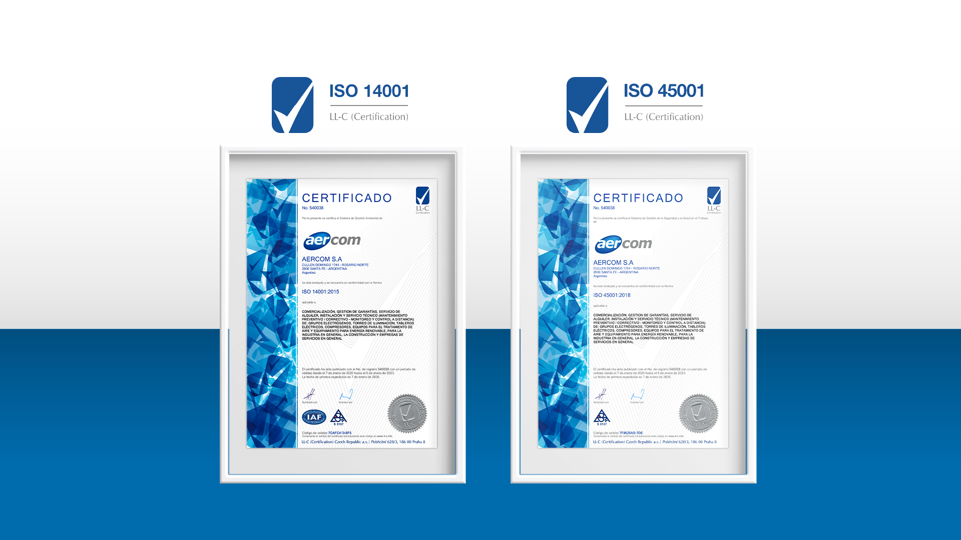 Certificamos normas ISO 14001 – ISO 45001